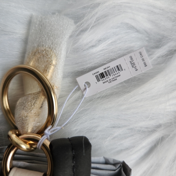 Coach Cream Mini Backpack Keychain with Strawberry Print - Picture 5 of 8